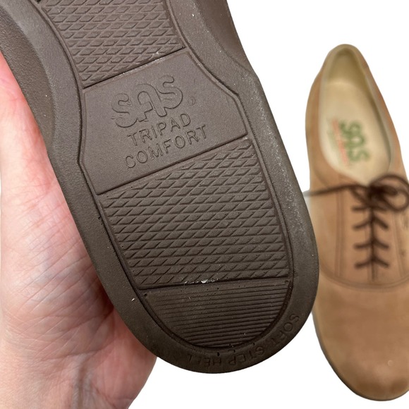 SAS Brown Leather Flats - Picture 9 of 10